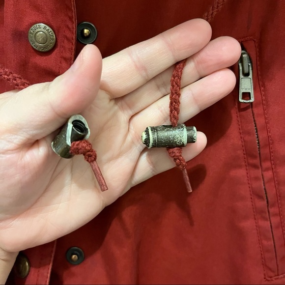 VTG Eddie Bauer Red Flannel Lined Chore Barn Coat Jacket Hooded Mens Size M - Picture 7 of 14